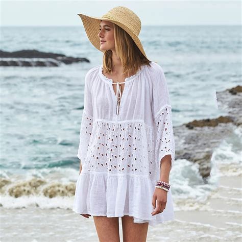 China Beach Cover up Dress Women Rayon Lace Bathing Suit Swimsuit Cover UPS Summer Beach Wear ...