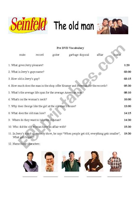 Seinfeld - The old man - ESL worksheet by lindi&jo