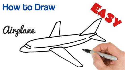 How to Draw Airplane Easy step by step for beginners - YouTube