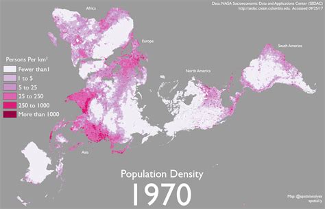 World Population Density 1970-2000 – James Cheshire