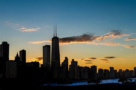 Chicago Skyline Silhouette Photograph by Steve Gadomski