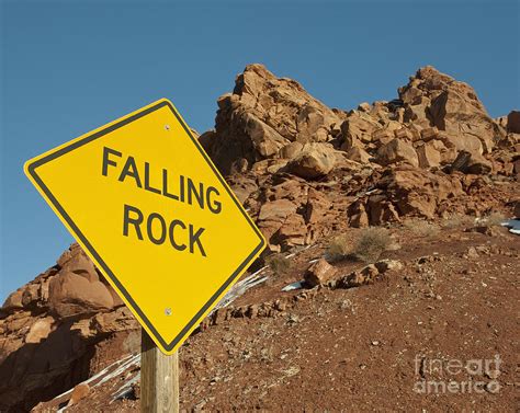 Falling Rock Sign in the Desert Photograph by Thom Gourley/Flatbread Images, LLC - Fine Art America