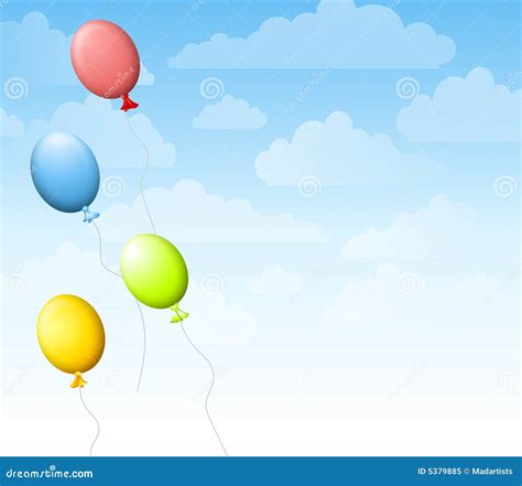 Balloons in the Sky Background Stock Illustration - Illustration of wallpaper, backdrop: 5379885