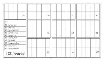 100th Day Snack Mat by Common Core and More VA and MD | TpT