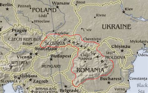 Carpathian Mountains Map Europe | secretmuseum