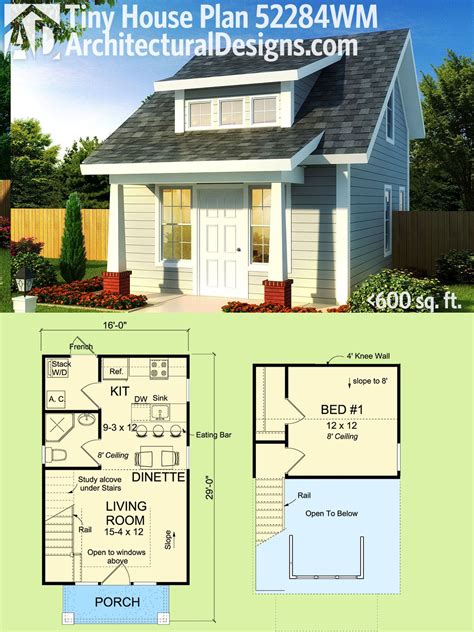 Plan 52284WM: Tiny Cottage or Guest Quarters | Tiny cottage, Tiny house ...