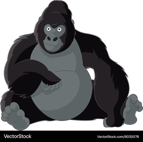 Cartoon smiling gorilla Royalty Free Vector Image