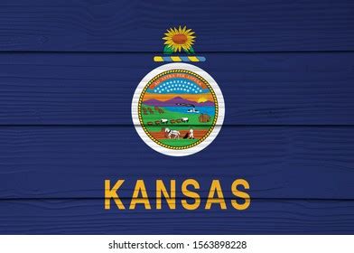 Kansas Flag Color Painted On Fiber Stock Photo (Edit Now) 1563898228