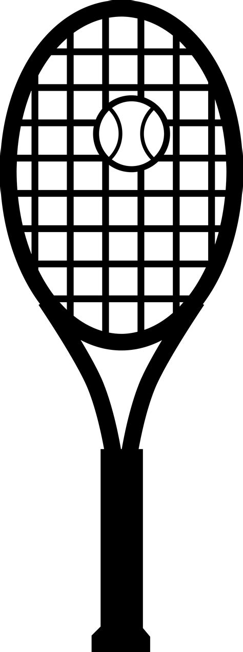 Tennis Racket and Ball Black White Line Art Coloring Book ... - ClipArt Best - ClipArt Best