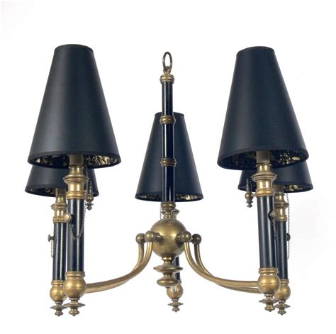 Black and Brass Chandelier at 1stDibs