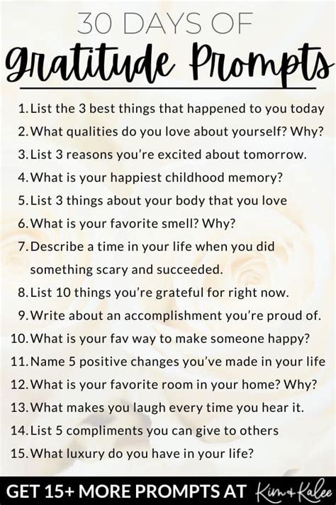 30 Days of Gratitude Journal Prompts to Boost Happiness (Printable)