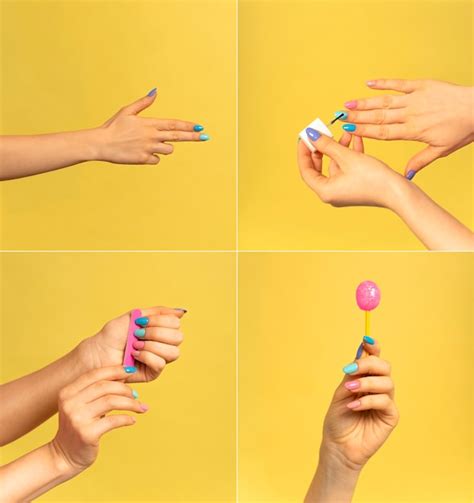 Free Photo | Models wearing beautiful colorful nails