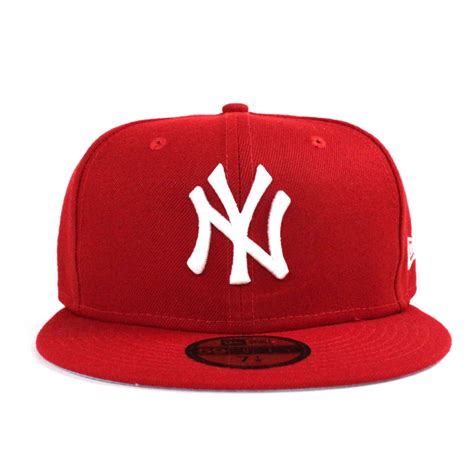 New York Yankees New Era 5950 Fitted Hats (RED) ‚Äì Custom Grey Bottom ...