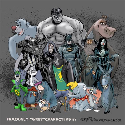 Famously Grey Characters Cartoon