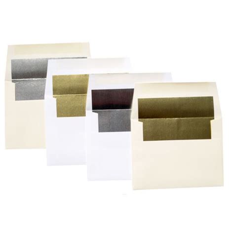 A2 FOIL LINED Envelopes - Soft White 80T Envelopes with Gold Foil Lining