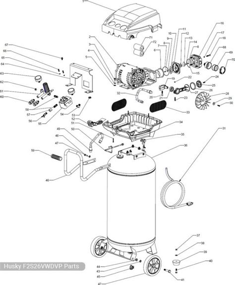 Husky 26 Gallon Air Compressor, F2S26VWDVP - Parts