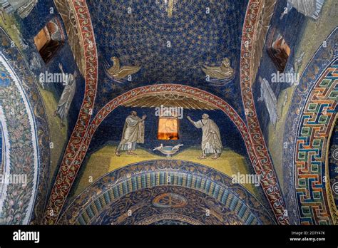 Interior view of Mausoleum of Galla Placidia. Ravenna, Emilia Romagna ...