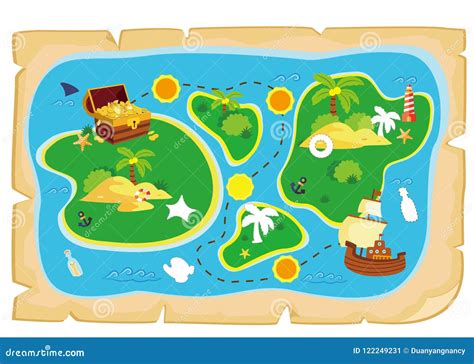 Map of treasure island stock illustration. Illustration of adventure ...