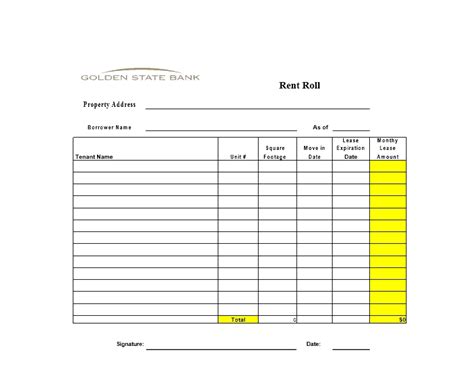 Free Excel Rent Roll Template - FREE PRINTABLE TEMPLATES