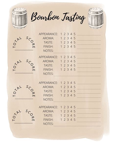 FREE Bourbon Tasting Printable