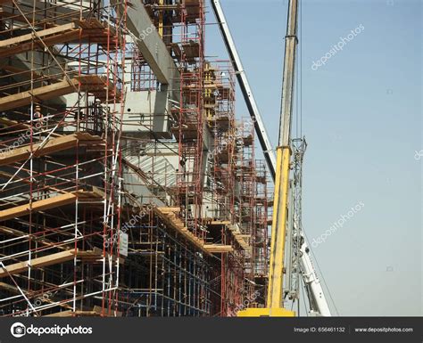 Cairo Egypt May 2023 Engineers Workers Construction Site Scaffolds ...