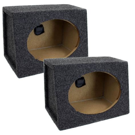 Angled Style 6 in. x 9 in. Car Audio Speaker Box Enclosures, 2 Speakers ...