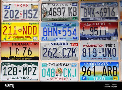 North American car and vehicle number plates Stock Photo - Alamy