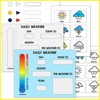 Weather Chart Craft and Custom Calendar (Colorful and B&W Two Versions)