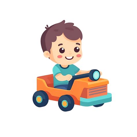 Boy Driving Toy Car Cartoon Clipart 24637802 PNG