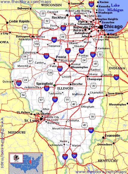 Maps of Illinois - Illinoian Flags, Maps, Economy, Geography, Climate ...