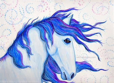 Blue Horse | Art Chick Studio