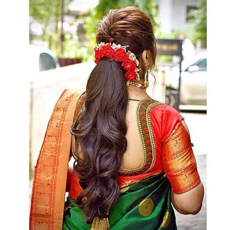 50+ Stunning Indian Hairstyles for Reception | Front hair styles, Traditional hairstyle, Hair ...