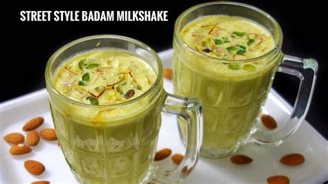 Badam Milk Recipe | Almond Milk |Heathy Badam Milkshake/ Shake |Street Style Summer Refreshing ...