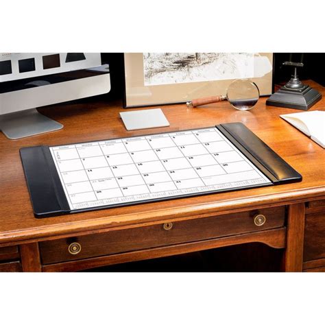 Black Leather Calendar Desk Pad, 25.5 x 17.25 | Leather desk pad, Leather desk, Desk pad