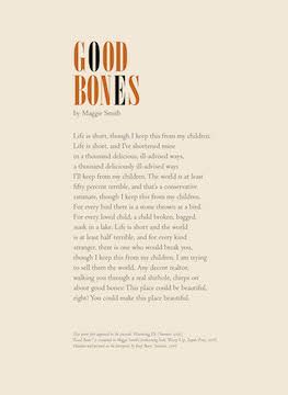 Good Bones - Broadside - Tupelo Press