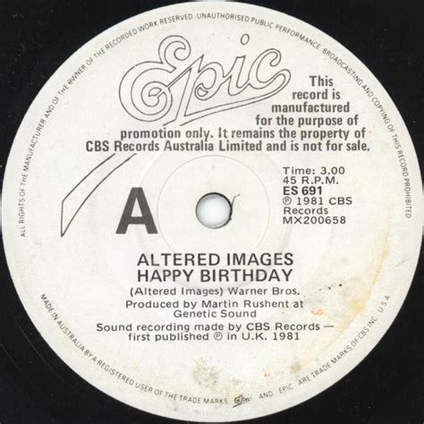 Altered Images - Happy Birthday (1981, Vinyl) | Discogs