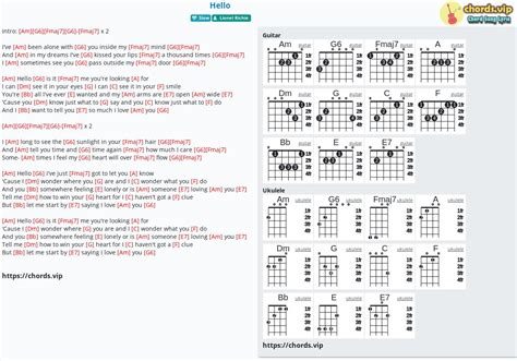 Chord: Hello - Lionel Richie - tab, song lyric, sheet, guitar, ukulele ...