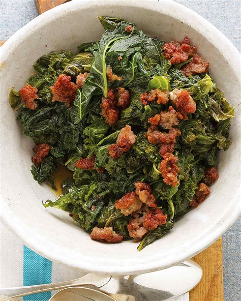 Kale with Sweet Sausage Recipe | Martha Stewart