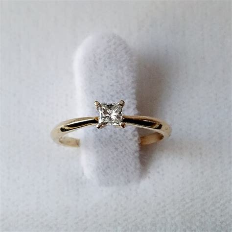 Princess Cut Solitaire Ring - Etsy