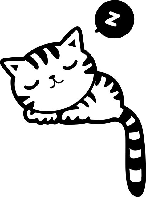 sleeping cat clipart black and white 20 free Cliparts | Download images ...