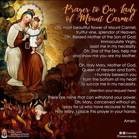 Pin by Claire Quintans on Everything Catholic | Lady of mount carmel, Catholic prayers daily ...