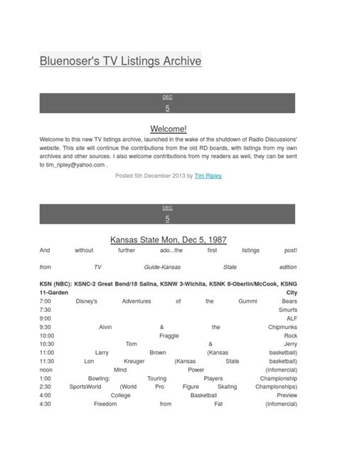 Minneapolis Tv Listings | Examples and Forms