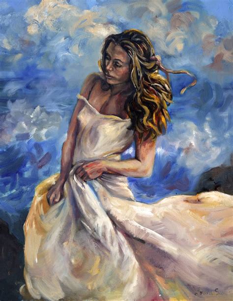 Lady by the Sea Painting by Amanda Scott | Saatchi Art