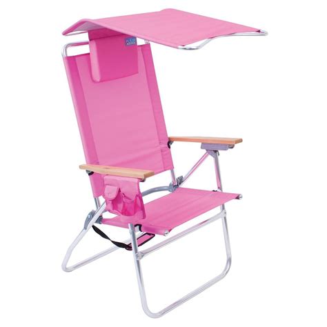 Hi Boy 7 Position Chair w/ Canopy - Pink | Beach chair with canopy ...