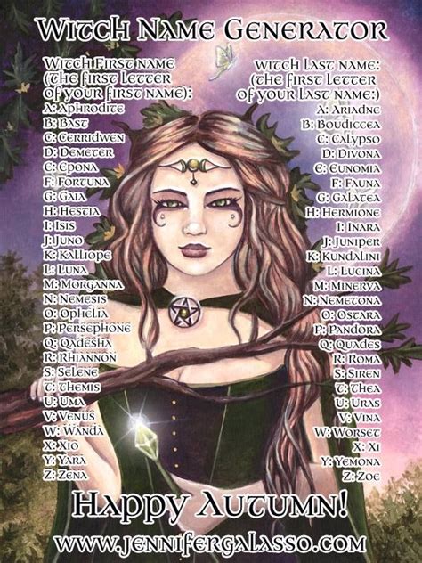 Jennifer Galasso Art's Photos - Jennifer Galasso Art | Witch names, Fantasy names, Name generator