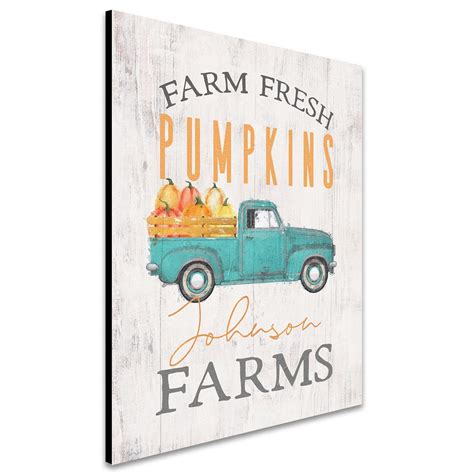 Farm Fresh Pumpkins Vintage Sign - Personalized Art - Fall Decor ...