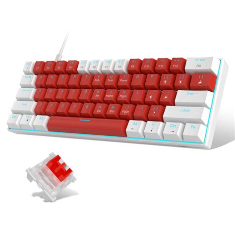 Buy MageGee 60% Mechanical Keyboard with Red Switches and Sea Blue Backlit Small Compact ...