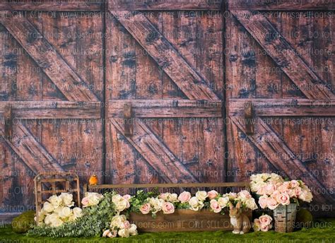 Dark Wood Rustic Barn Door Floral Garden Photography Backdrop | Etsy in 2020 | Photography ...