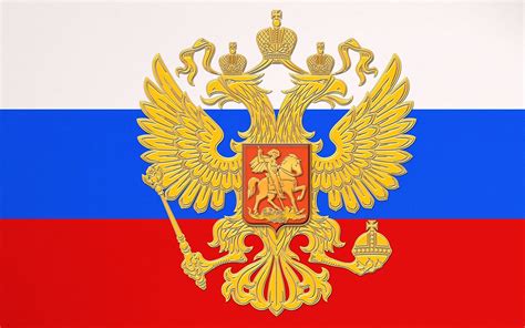 Wallpaper Russia Coat of arms Double-headed eagle Flag 1920x1200