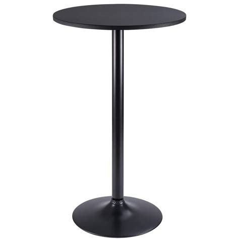 Walnew Round Bistro Pub Table 23.8" Bar Height Cocktail Table w/Metal Leg and Base,Black ...
